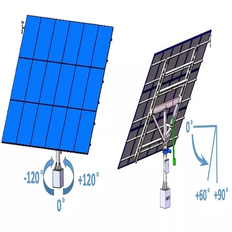 3kw 5kw 6kw 7kw 8kw 2 Axis Dual Solar Tracker 2 Axis Solar Tracking System for Solar Panel System